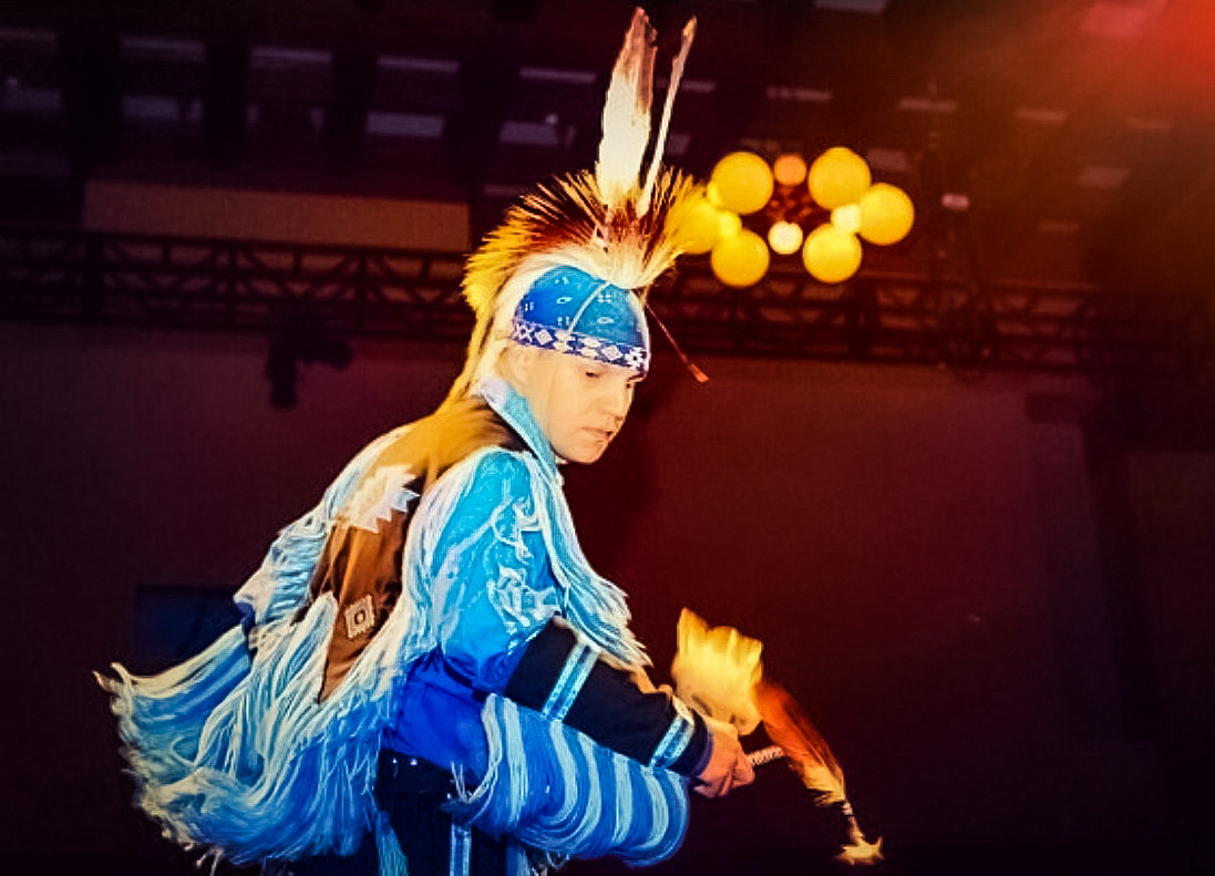 Tony Aaron Fuller is an enrolled member of the Confederated Tribes of the Colville Indian Reservation. He has been an active powwow dancer since he was 12 years old, performing traditional dances such as the Grass Dance in full regalia.
